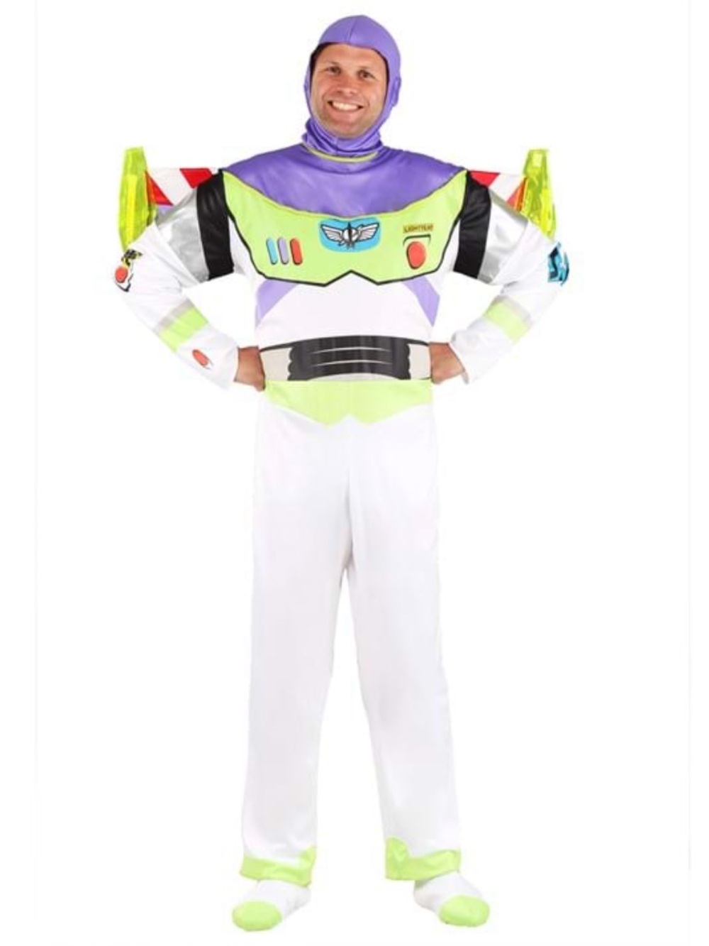 Deluxe Buzz Lightyear adult man/male XL Costume - White, Green & Purple